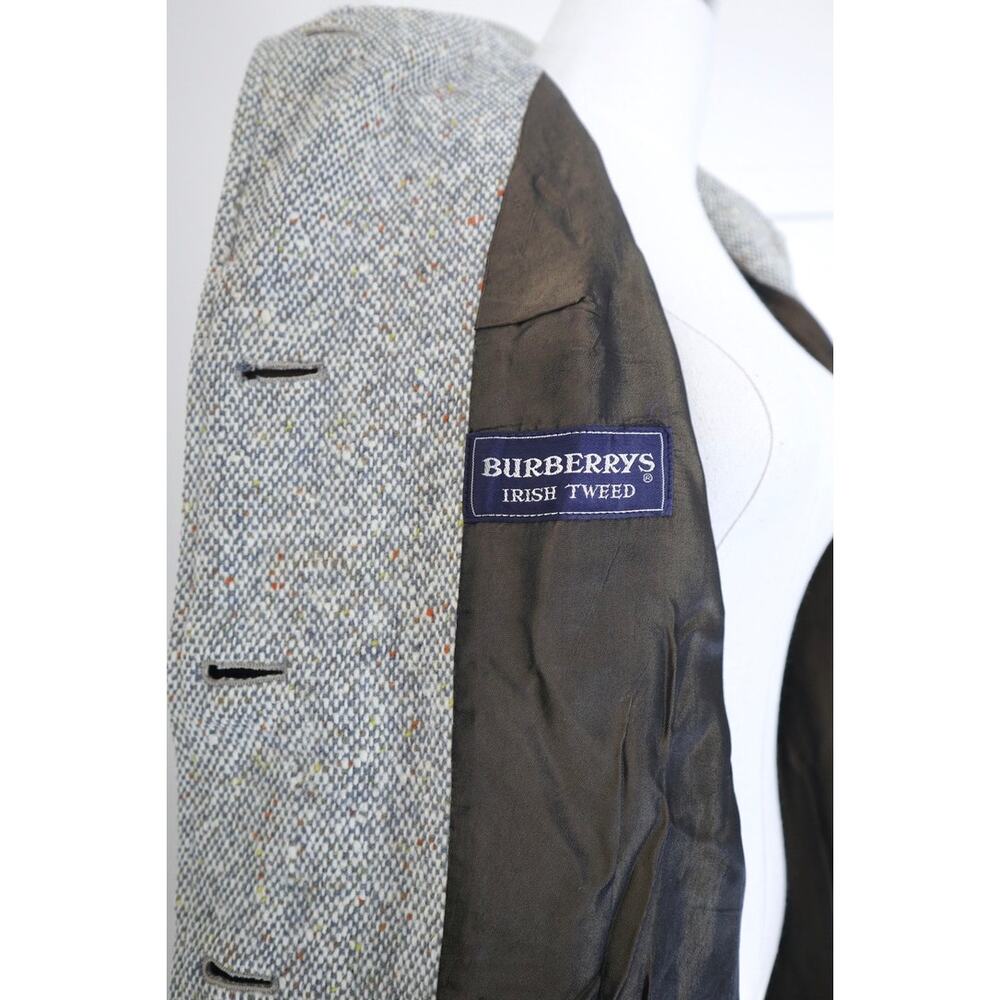 Vintage Burberry Women's Irish Tweed Car Coat Collared Overcoat - Picture 14 of 16